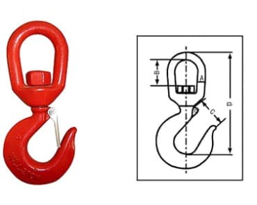 322A/C Swivel hoist hook with latch